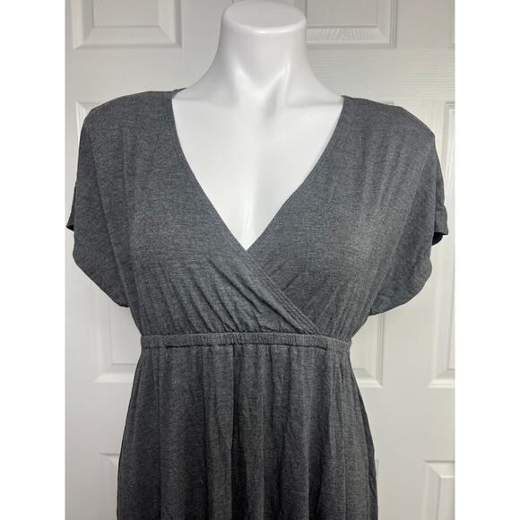 Amazon Essential Surplice Dress Short Sleeve Gray Size XS Extra Small - Picture 2 of 7